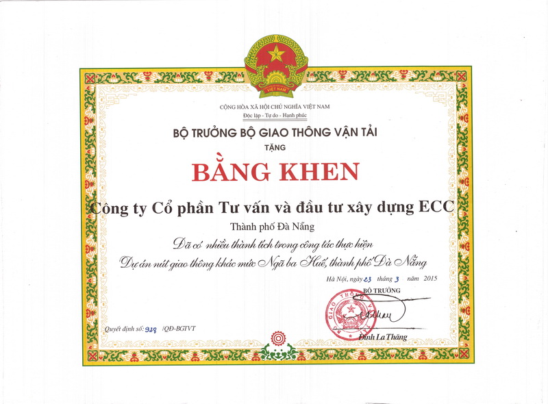 Bằng khen của Bộ GTVT